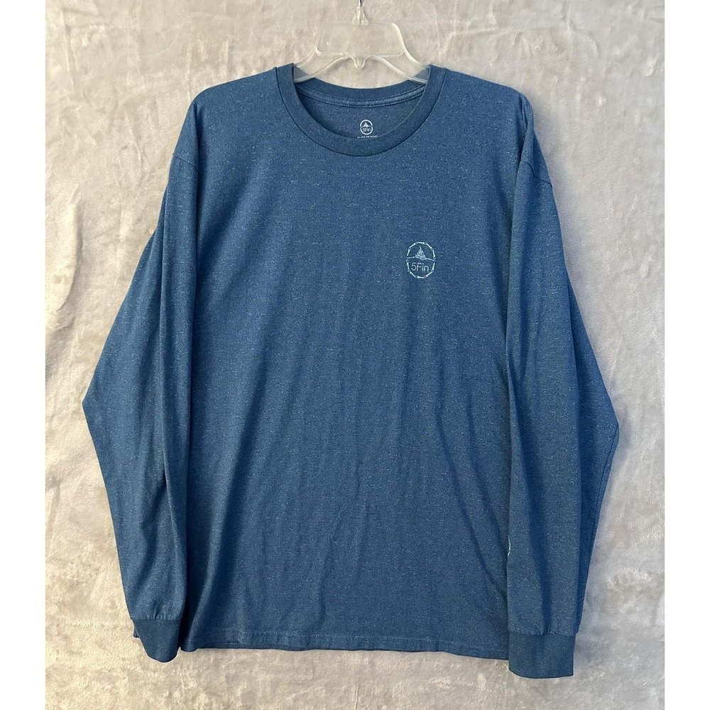 5Fin Shirt Mens XL Blue Long Sleeve Ocean First Marlin Graphic Fishing Outdoor‎